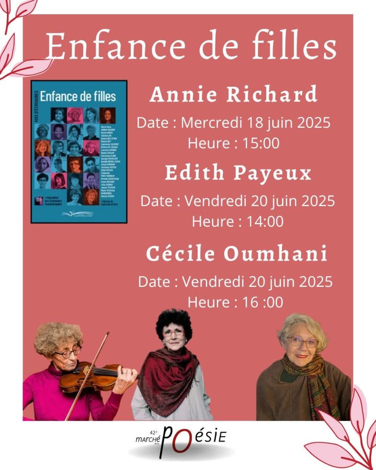 « Enfance de filles » au Marché de la poésie et au Maghreb des livres 2025